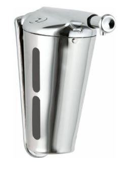 DOSIFICADOR JABON VERTICAL REDONDO 350 ML NOFER 03003.B INOX BRILLO