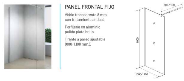 FIJO DUCHA KÖPING 100CM. TRANSP. PLATA BRILLO WAXTER
