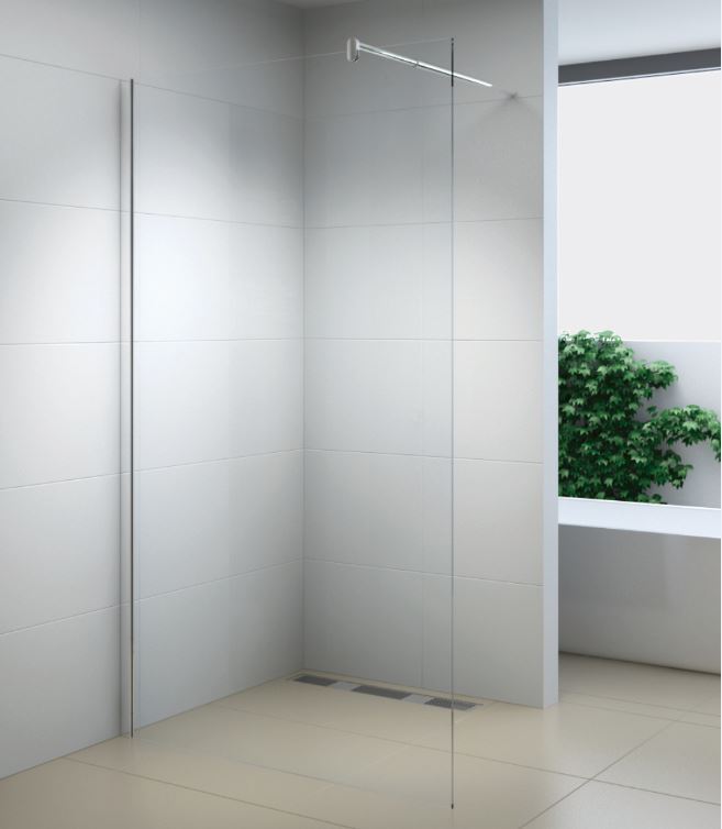 FIJO DUCHA KÖPING 120CM. TRANSP. PLATA BRILLO WAXTER