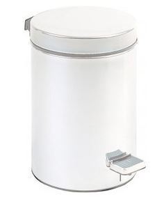 PAPELERA PEDAL 12L. NOFER 09102.W ACERO BLANCO